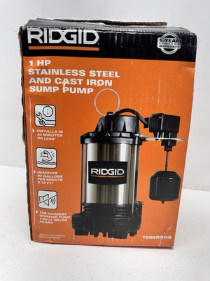 #ad RIDGID 1000RSDS 1 HP Stainless Steel Dual Suction Sump Pump $280.00