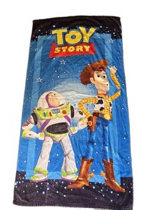 VINTAGE Disney Pixar TOY STORY Beach Towel 30x60 Woody Buzz Lightyear 90s