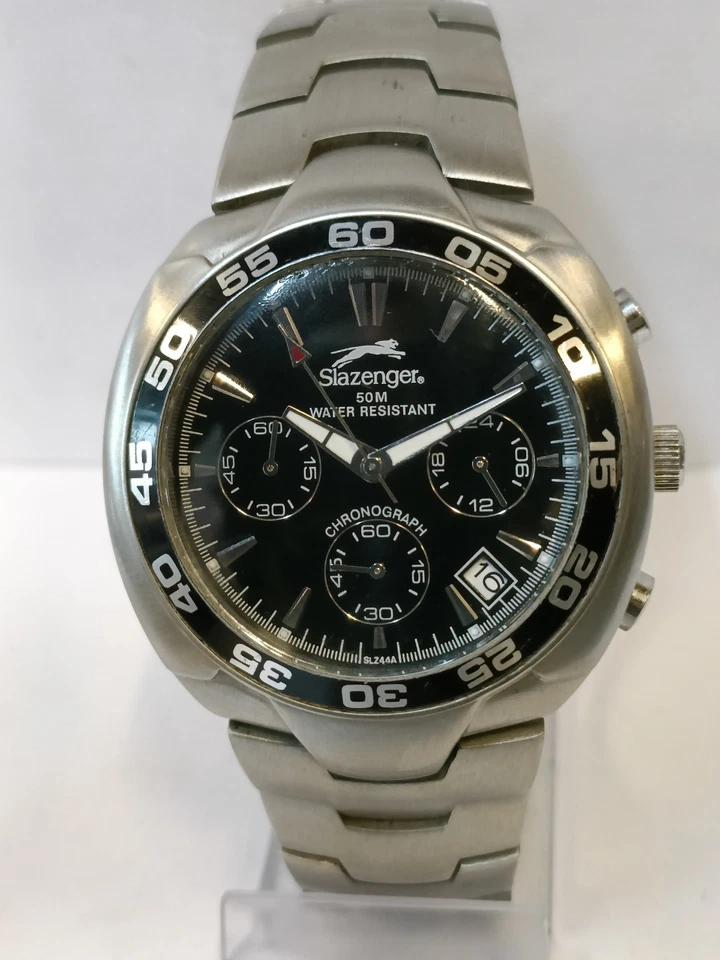 CRONÓGRAFO SLAZENGER CUARZO ESFERA NEGRA SLZ44A HOMBRE ESTADO DE FUNCIONAMIENTO Foto 3 de 4