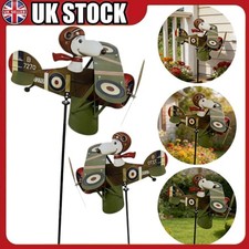Pilot Flying Biplane Wind Spinner - Vintage Metal Garden Windmill Decor🐶🐶