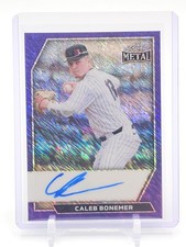 CALEB BONEMER LEAF METAL PURPLE SHIMMER ROOKIE AUTO /7 #BA-CB2 Q0859