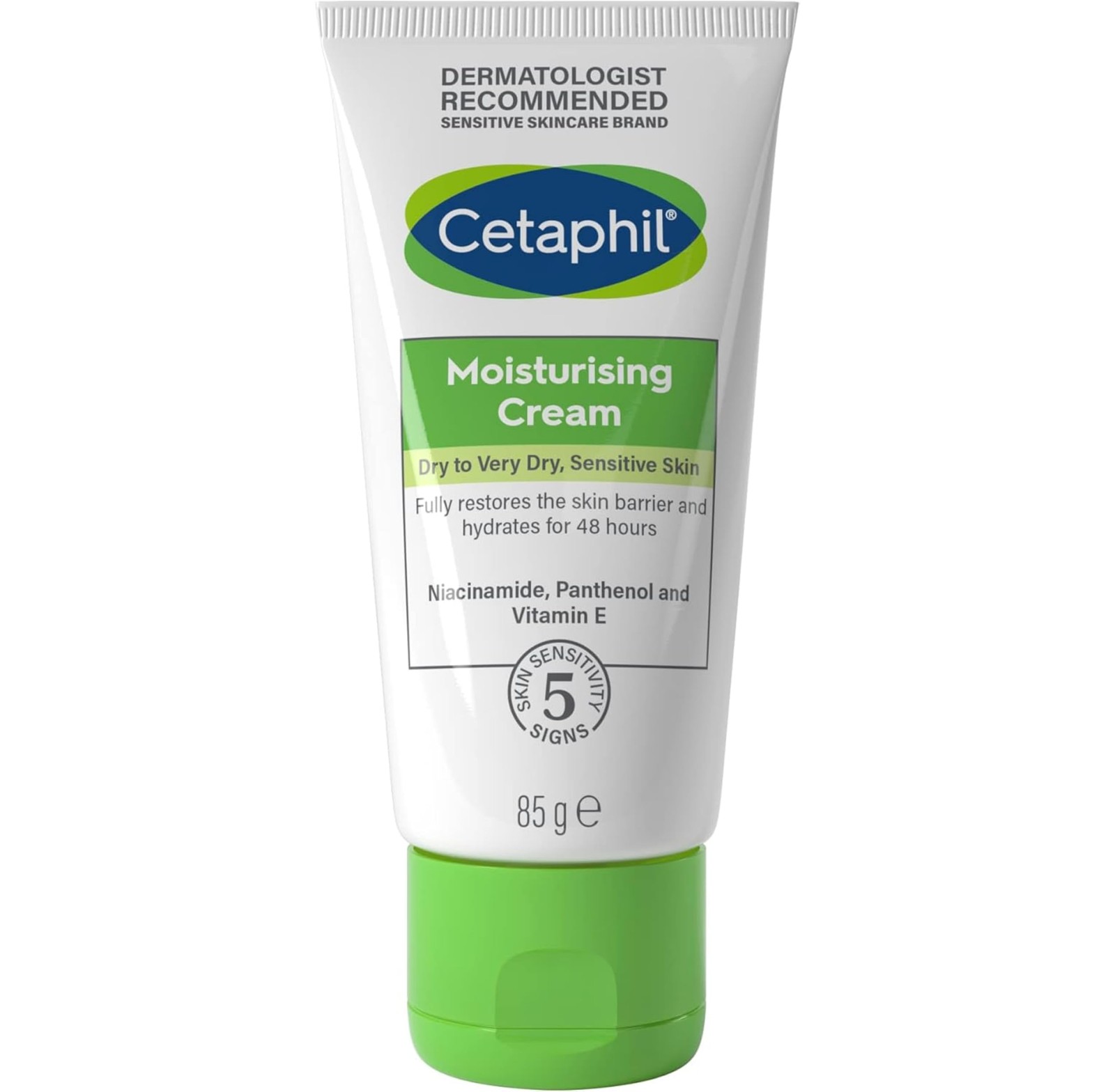 Cetaphil Moisturising Cream Face Hand and Body 85g | For Dry to Very Dry Sensitive Skin, with Niacinamide, Pro Vitamin B5, and Vitamin E, Travel-Friendly Size - Image 2