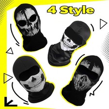 Motorcycle Balaclava Hood Ghost Skull Halloween Full Face Cover Game CS Hat Mask