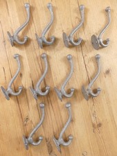 10 Cast Iron School Style Coat Hooks Hat Hook Rack Hall Tree Acorn READ RUST 