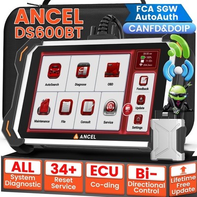 ANCEL DS600 BT OBD2 Scanner All System Bidirectional Diagnostic Tool ECU Coding