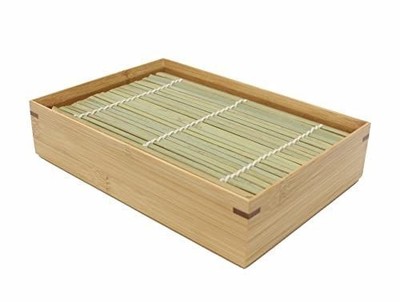 Manyo Susutake Bambus Nudelteller lang rechteckig 19-478 - Zaru Soba Tablett