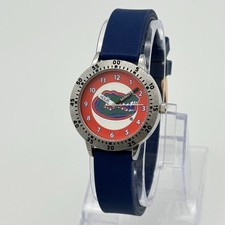 Women's/Youth Florida GATORS Silver Tone 32mm Tailgator Watch, Blue Band, Works