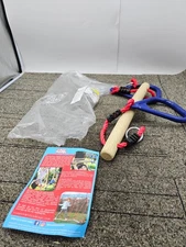 Lily's Things Trapeze Swing Bar with Gymnastic Ring Red Blue