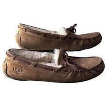 UGG Dakota Shearling Lined Chestnut Brown Suede Moccasins 7