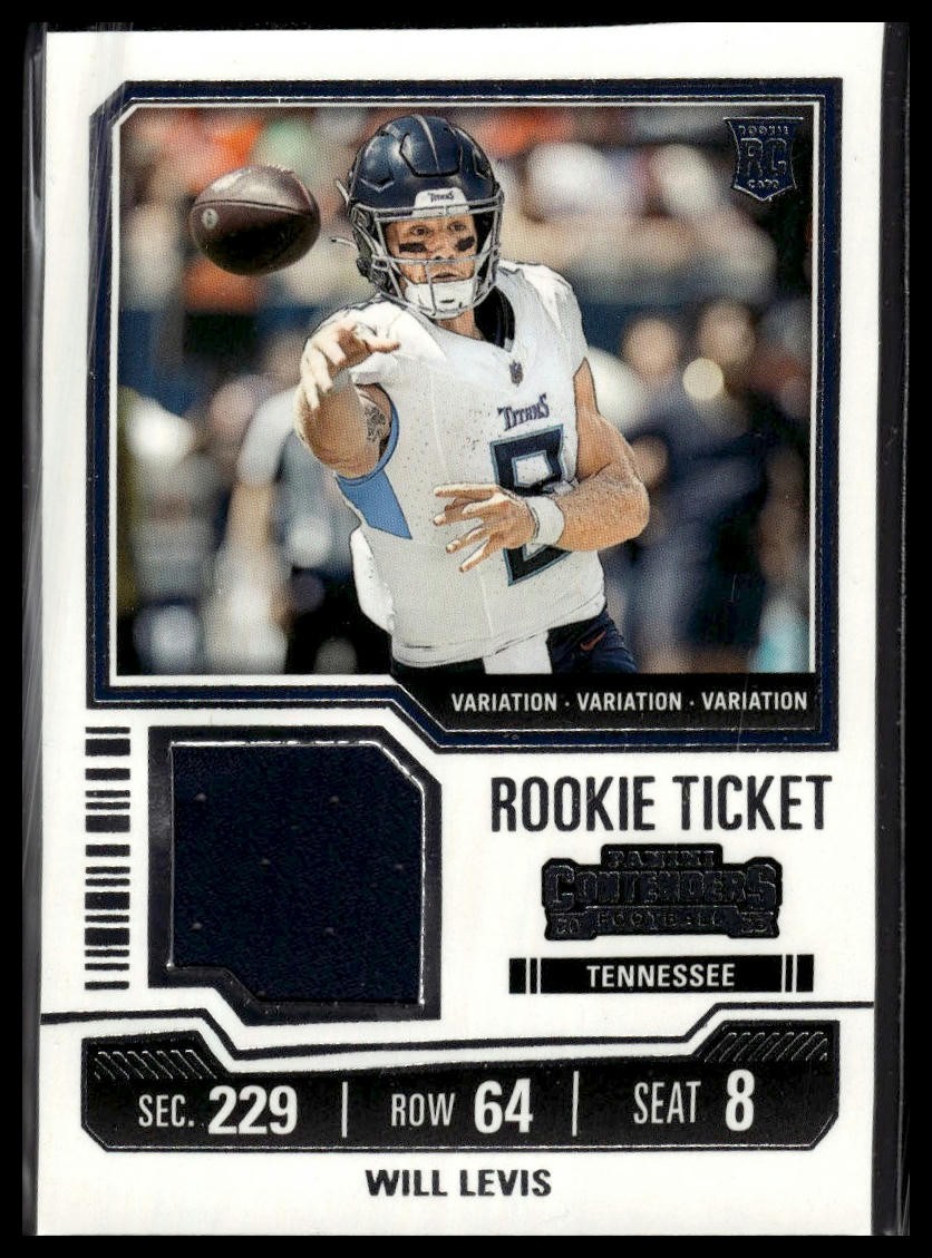 2023 Panini Contenders #TS40V Will Levis Rookie Ticket Swatches Variations RC