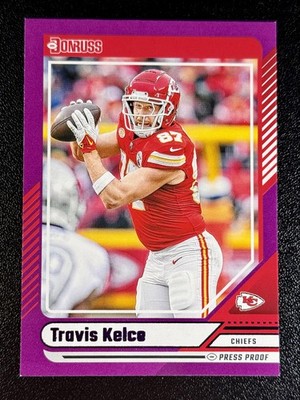 Travis Kelce Purple Press Proof Parallel Chiefs - 2024 Panini Donruss #285