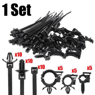 1Set Car Cable Ties Zip Tie Push Clip Wiring Harness Fastener Mount Cable Tie