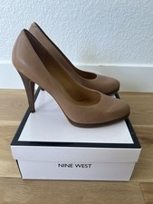 Nine West Taupe Heels Faux Leather Stilettos Size Women’s 7.5M