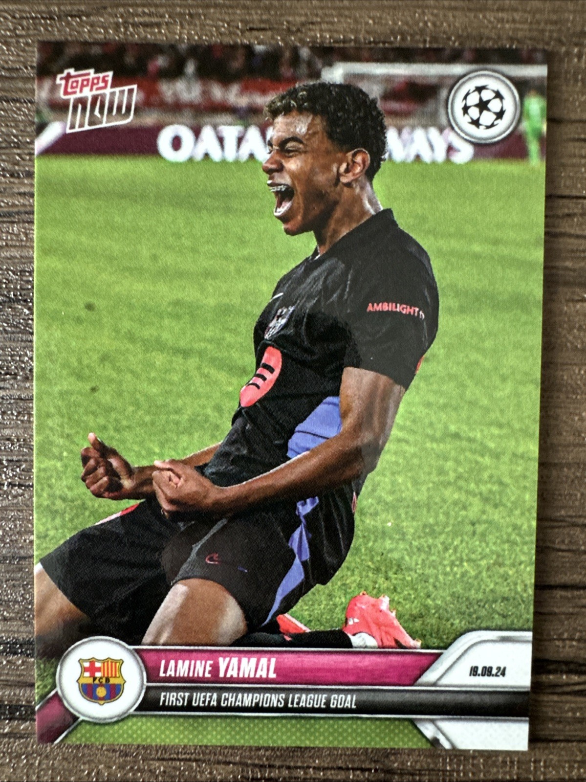 2024-25 Topps Now #17 Lamine Yamal FC Barcelona 1st UEFA Champions League Goal