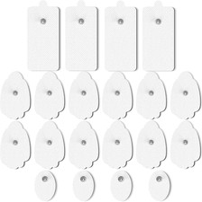 TENS Unit Electrode Pads 20 Pack in 3 Sizes, Reusable  Latex Free TENS Pads Rep