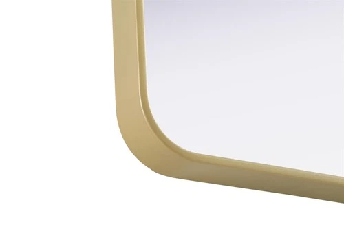 Elegant Decor Contour Metal Rectangle Mirror 27X40" Brass - Picture 10 of 11
