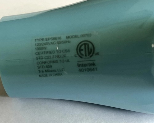Flower by Drew Hair Dryer Ceramic Ionic Dual Voltage Travel Lightweight Blue - Picture 3 of 7