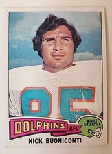 1975 Topps Football Card 345 Nick Buoniconti Miami Dolphins
