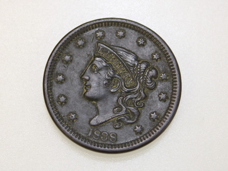 1838 1C LIBERTY HEAD LARGE ONE CENT