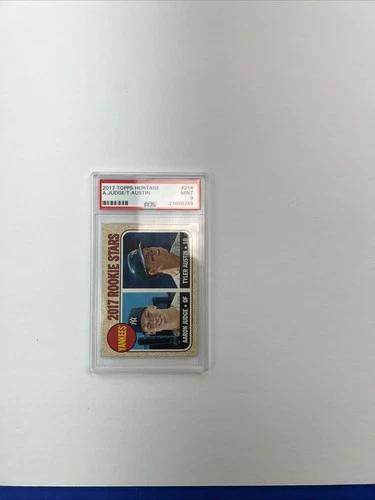 Aaron Judge Tyler Austin 2017 Topps Heritage Rookie #214 PSA 9 Mint RC Yankees