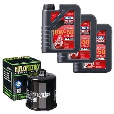 HiFlo Öl Set LM 10W-50 Off. Race 3L für Polaris RZR 925 XP L7E Turbo EPS Bj.2020