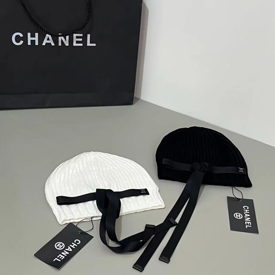 Mujer Lujoso CHANELLS Tejido Gorro Sombrero Cálido Invierno Esquí Calavera Gorra Impuestos Gratuitos Foto 2 de 4
