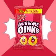 Golden Wonder Awesome Oinks Bacon Flavour Snacks 22g X 36 Full Box
