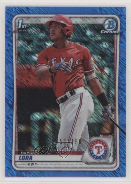 2020 Bowman Chrome Prospects Blue Shimmer Refractor /150 Bayron Lora #BCP-52 e6q