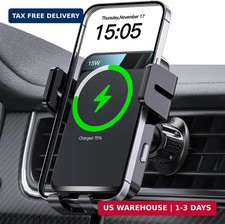 Wireless Car Charger Auto-Clamping Air Vent Car Mount 15W Fast Charging