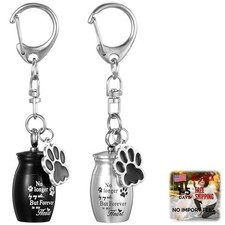 2 Pcs Pet Urns Keychain for Dogs Cats Small Urns for Ashes Keepsake Jewelry
