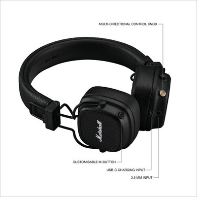 Marshall - Tj Marshall MAJOR Ⅳ　ブラック　bluetooth Major IV Black - On-ear headphones | Marshall.com