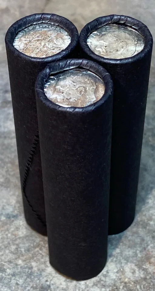 Rollo de centavo de trigo negro antiguo con extremo de centavo de plata SIN CIRCULAR moneda sin buscar patrimonio Foto 3 de 3