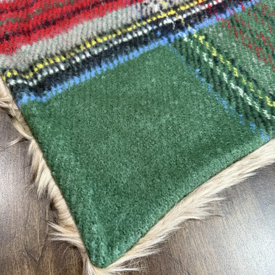 CERÁMICA GRANERO STEWART CUADROS CON FUNDA DE ALMOHADA TRASERA DE PIEL 24" ~ VERDE MULTI ~ NAVIDAD Foto 3 de 4