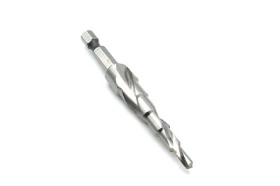 TEMO M35 Cobalt Step Drill Spiral Flute, 6 Sizes 3/16'' to 1/2'', 1/4'' Hex Shank