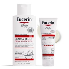 Eucerin Baby Eczema Relief Cream and Body Wash 2 Count Pack of 1 , White