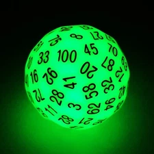 Bescon Super Jade Glow in Dark Polyhedral Dice 100 Sides, Luminous D100 die