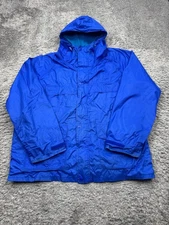 WearGuard Jacket Men Large Blue Super Weartex Mesh Lined Hooded Work Rain Coat