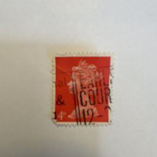 Great Britain Elizabeth II 4d Red Used Stamp, Royalty, Handstamped Cancel