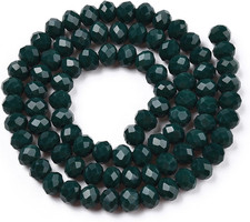 10 Strands Briolette Faceted Rondelle Glass Beads 6X5Mm Opaque Glass Tiny Loose