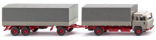 Tren de carretera Wiking 045502 1/87 1963-71 Magirus 235 D plataforma plana, gris | Condition: New