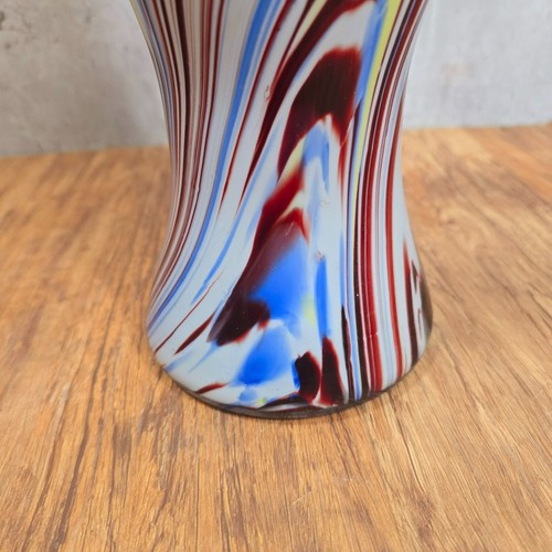 Jarrón vintage de cristal artístico de Murano fin de días salpicado y volantes 33 cm de alto - Imagen 18 de 20