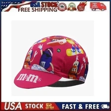 M&M Cycling Cap - Polyester Cartoon Cycling Hat-Under Helmet -Pink one size