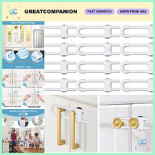 12 Pack Baby Proof Sliding Cabinet Locks - U-Shaped Child Safety Latches
