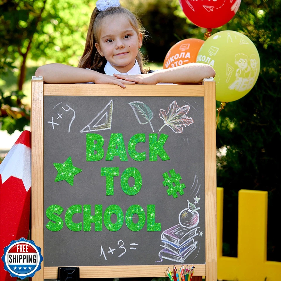 216 Pcs Bulletin Board Letters 24 Sheets Large Letter Stickers Glitter 4 Inch - Image 3 of 4