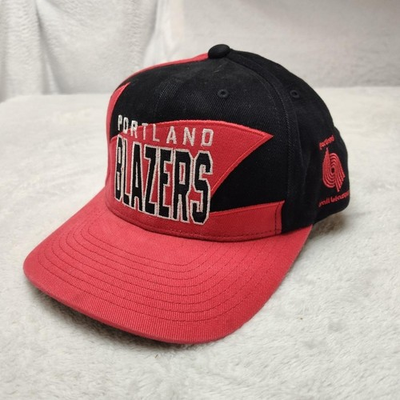 #ad Portland Trail Blazers Mitchell amp; Ness Hat Cap Snap Back Shark Tooth Red Black $31.47