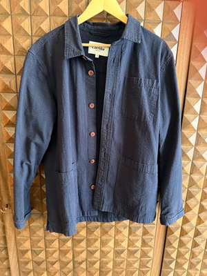 #ad Textured Corridor NYC Chore Coat Shacket Lightweight Size S M Blue Workwear $55.00