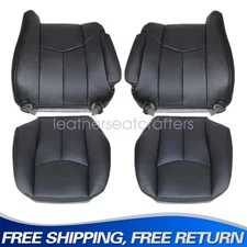 For 2003 2004 Chevy Avalanche Driver & Passenger Back & Bottom Seat Cover Black