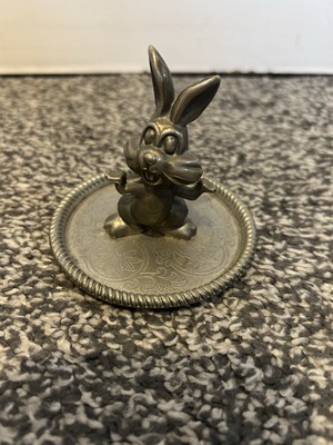 Vintage Hase Ring Halter versilbert