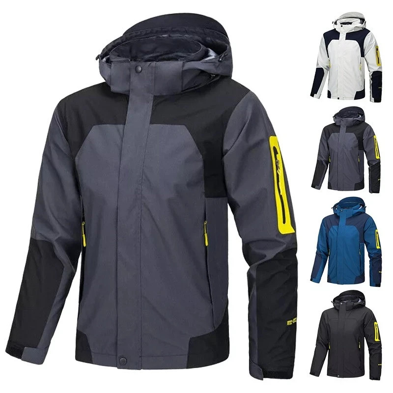 Mens Jacket Coat Winter Warm Hooded Waterproof Windproof Outdoor Hiking Work UK