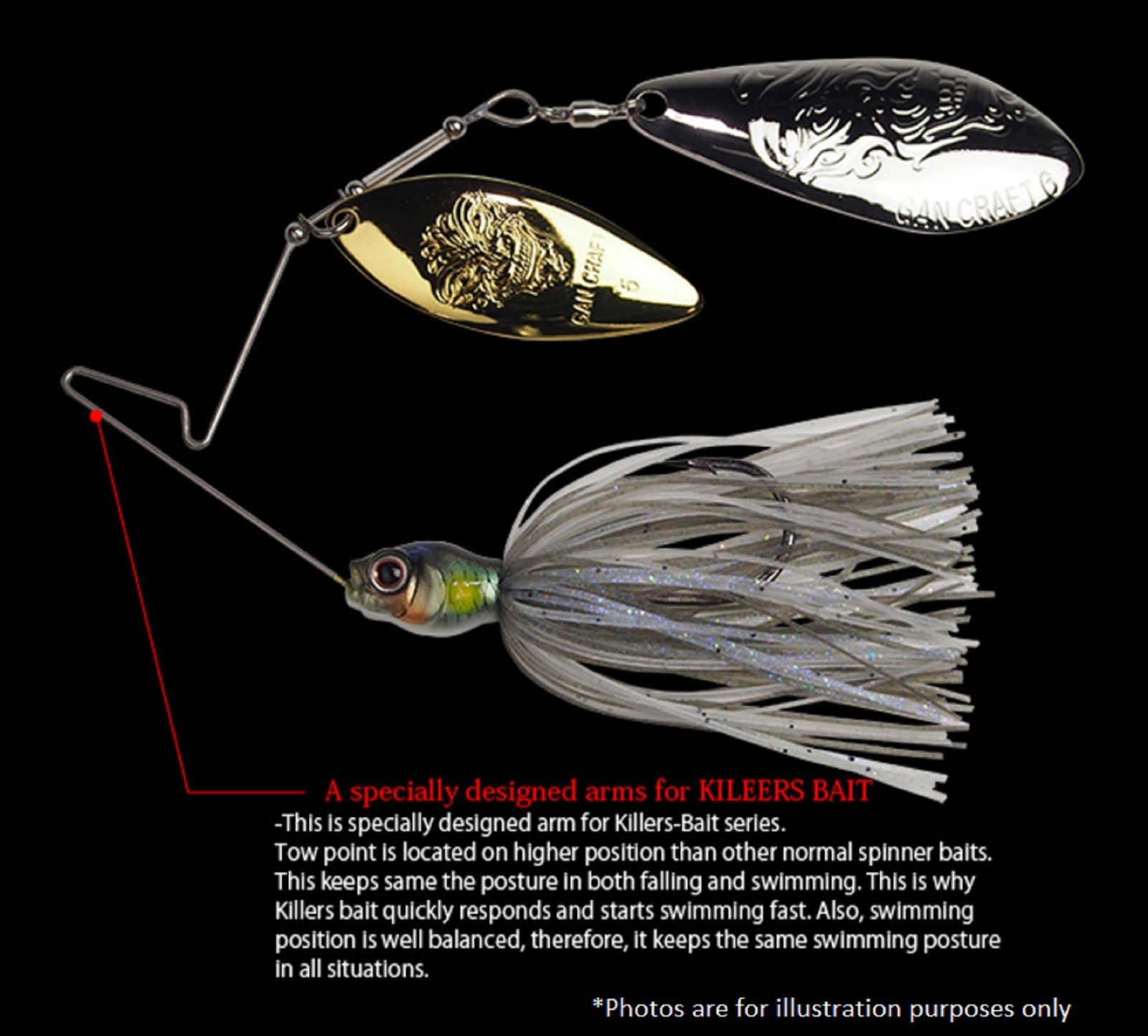 Gan Craft Killers Bait Over 3/8 Oz Spinnerbait 06S (1790) - Image 4